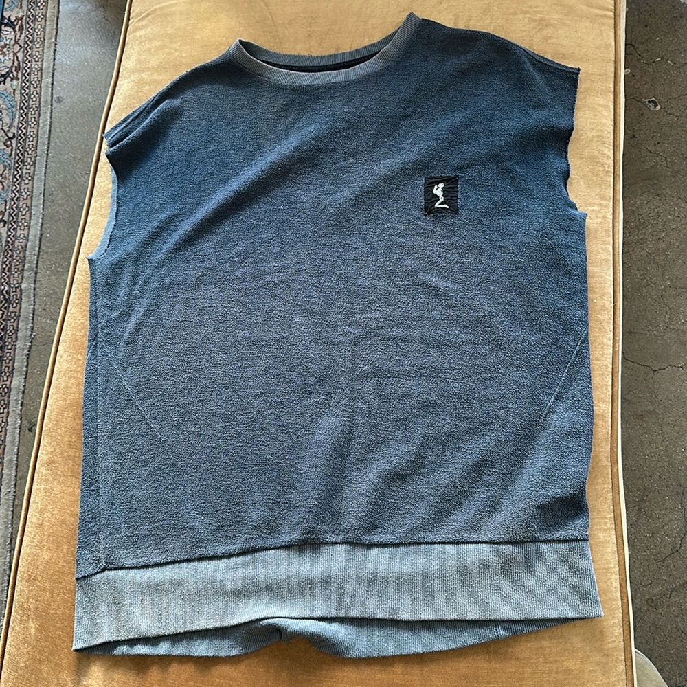 Intricate design Oversized Sweat Top Pullover Terry fabric Square XL Faded grey